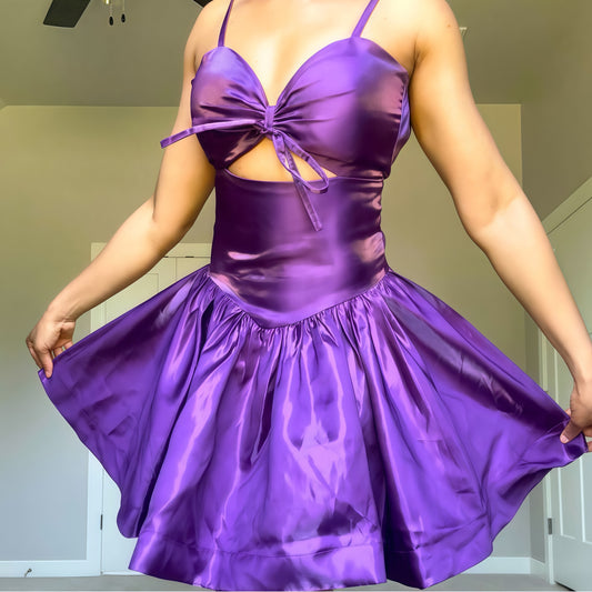 Purple A-line Homecoming Dress Spaghetti Straps Mini Party Dress,AST1901