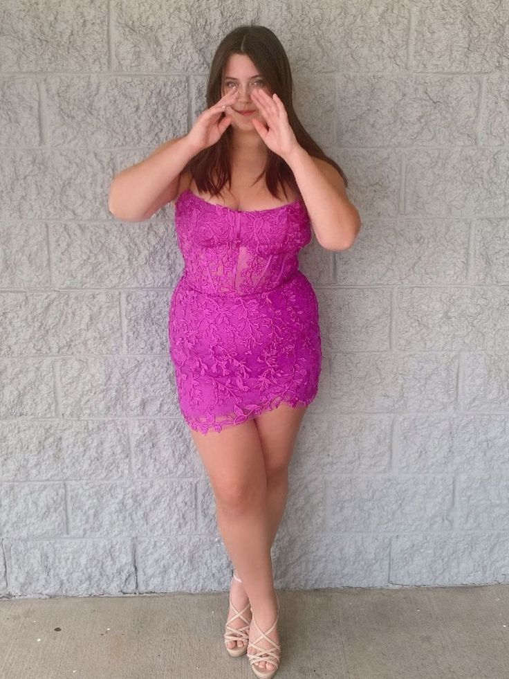 Purple Lace Homecoming Dresses Sleeveless Mini Graduation Dress Plus Size, AST1062