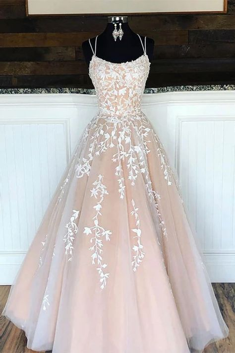Ivory A-Line Wedding Dress with Lace Appliques - Bridal Gown