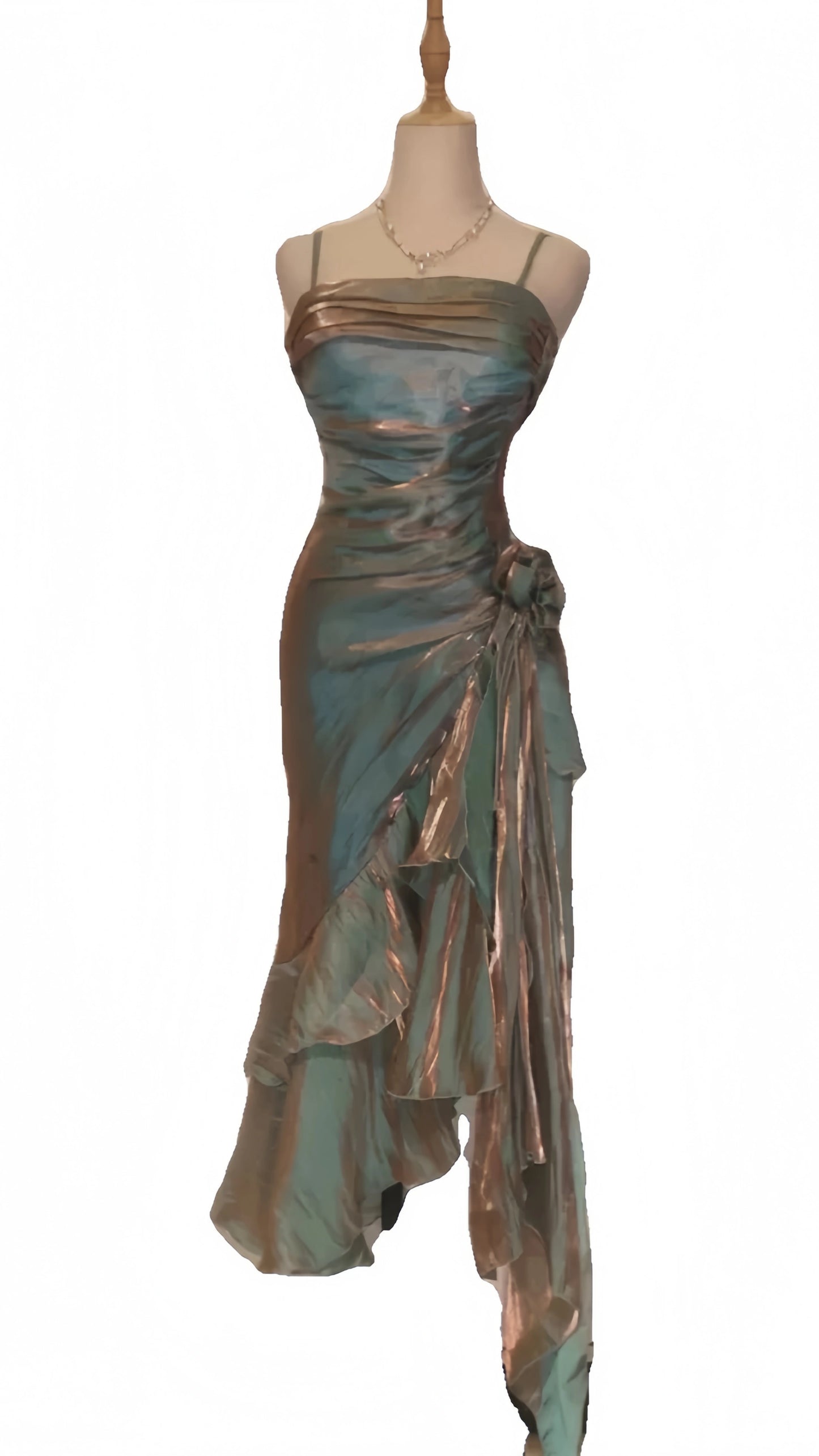 Retro Bodycon Spaghetti Straps Satin Long Party Dress Prom Dresses,AST2132