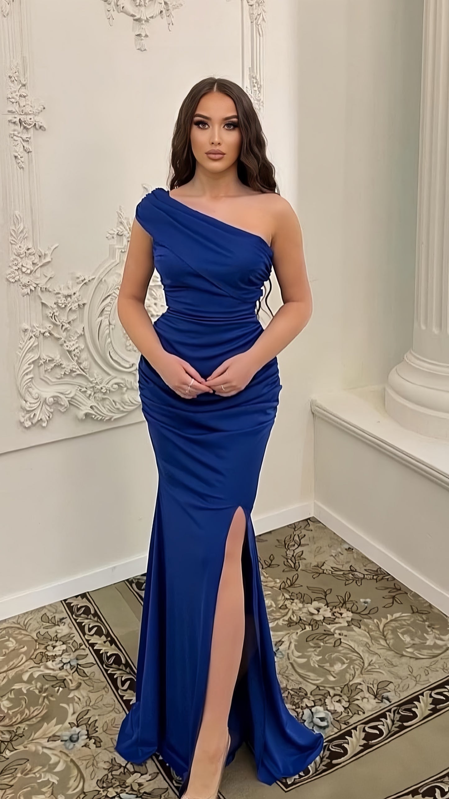 Royal Blue Mermaid Long Prom Dress, AST1573