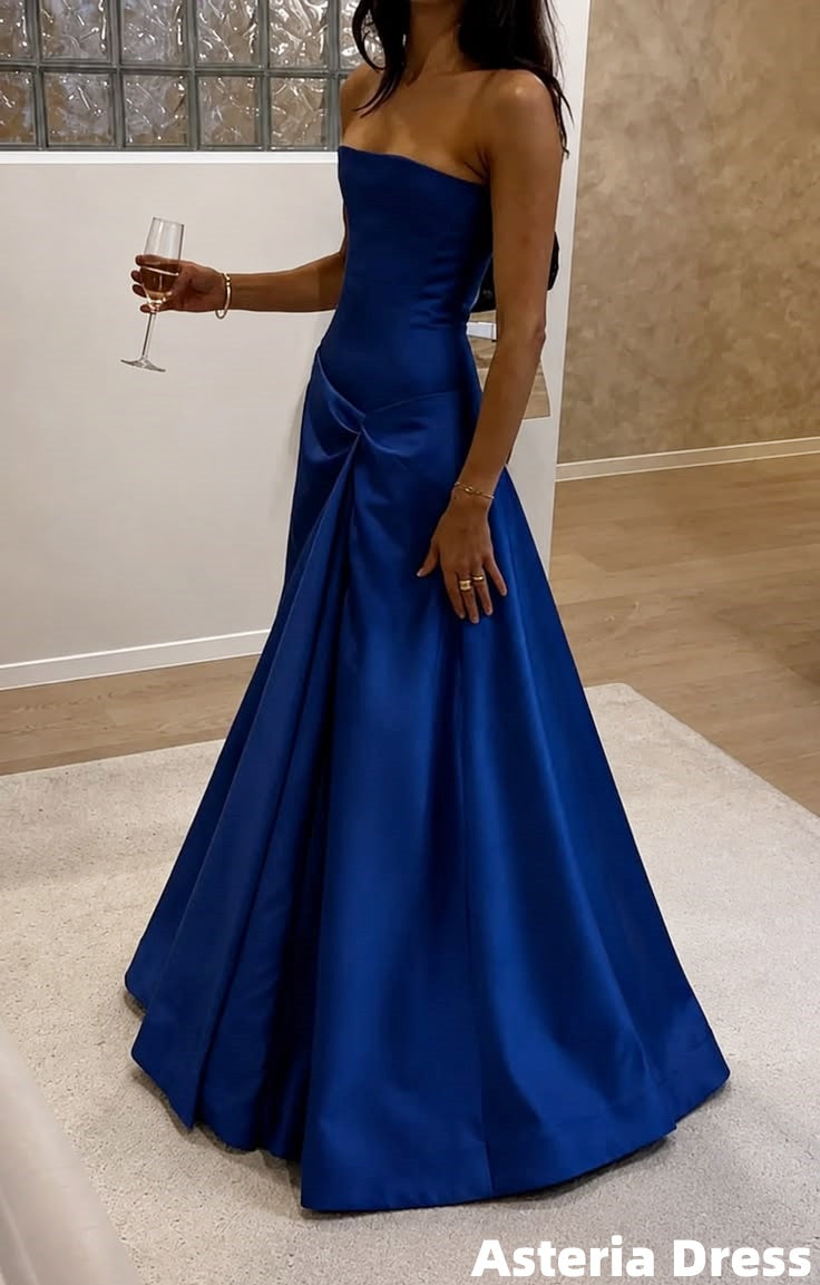 Royal Blue Strapless Mermaid Prom Dresses