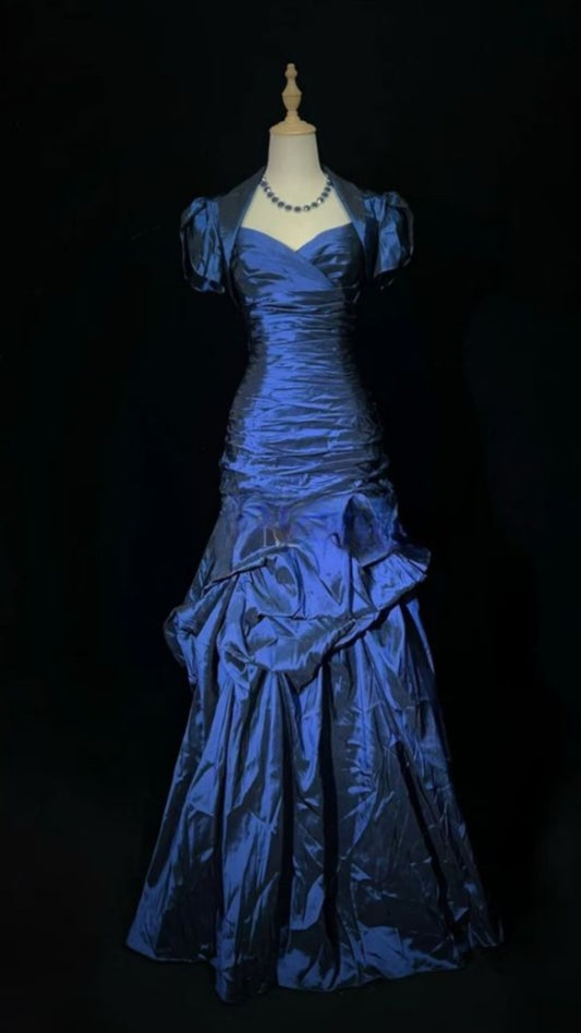 Royal Blue Prom Dresses, Satin Evening Party Dress,AST2181