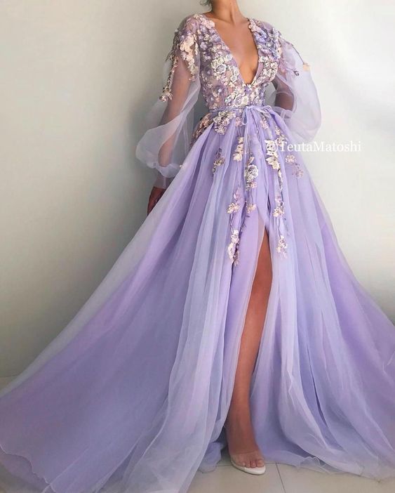 Tulle Long Evening Gown - Prom Dress