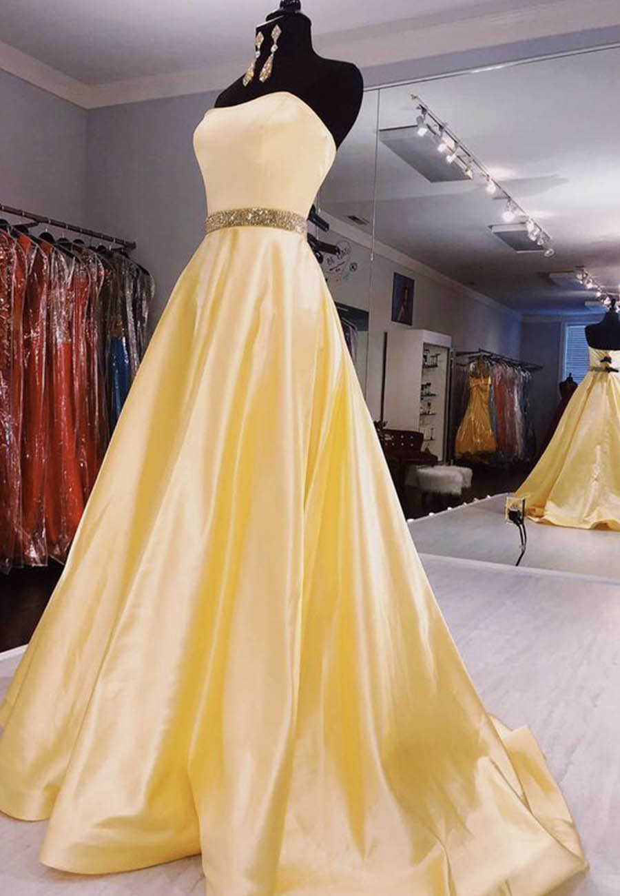 Yellow Long Evening Gown - Prom Dress