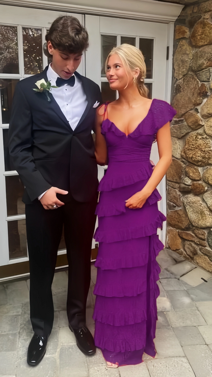 Sexy Lace Red Long Prom Dresses Evening Dress With Slit,AST2073