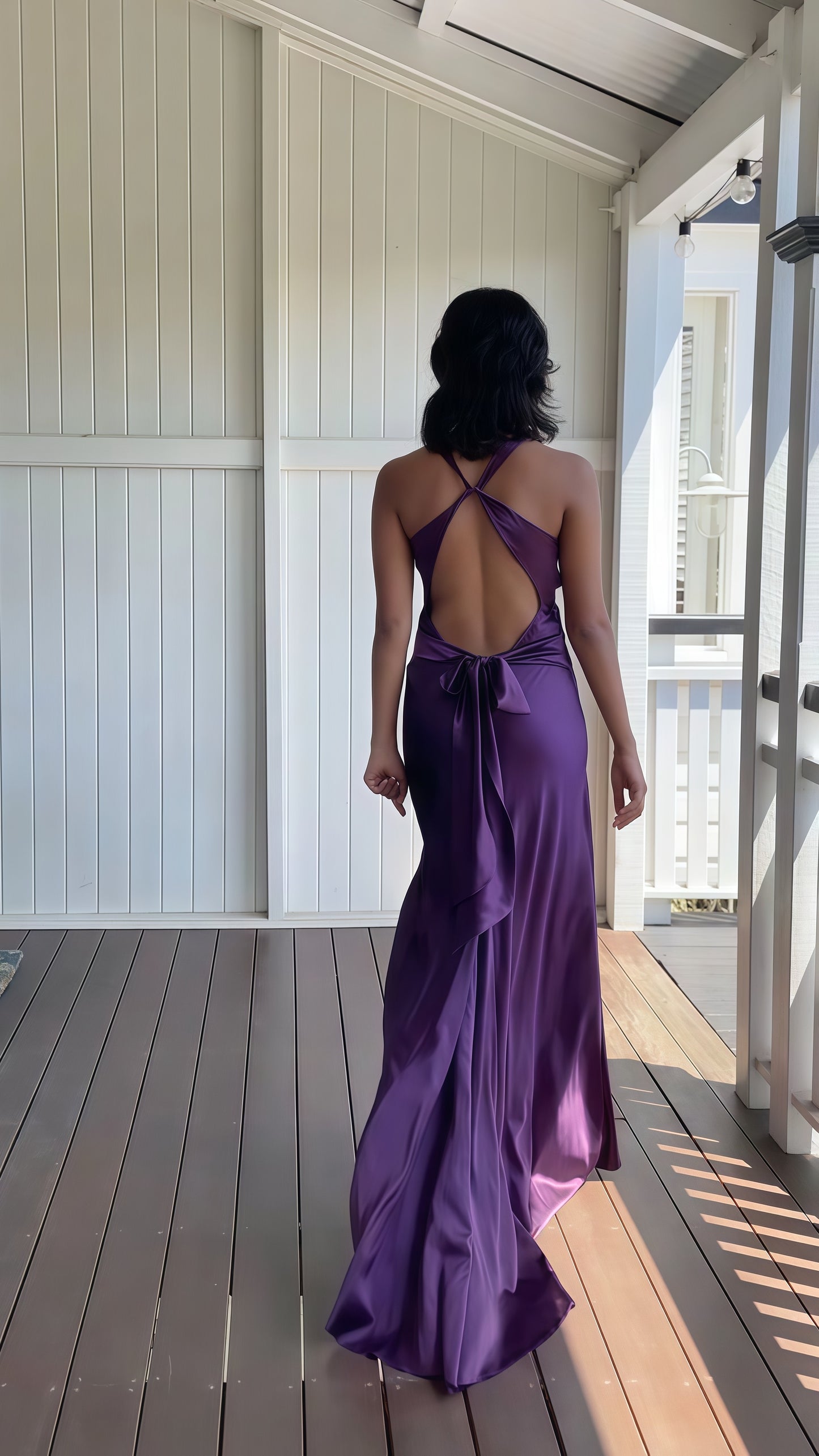 Sexy Open Back Mermaid Party Dress, Silk Satin Gala Prom Dress,AST1676