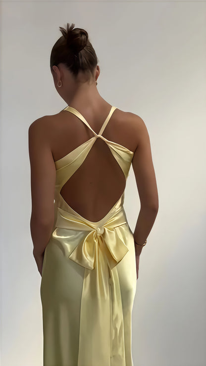 Sexy Open Back Mermaid Party Dress, Silk Satin Gala Prom Dress,AST1676