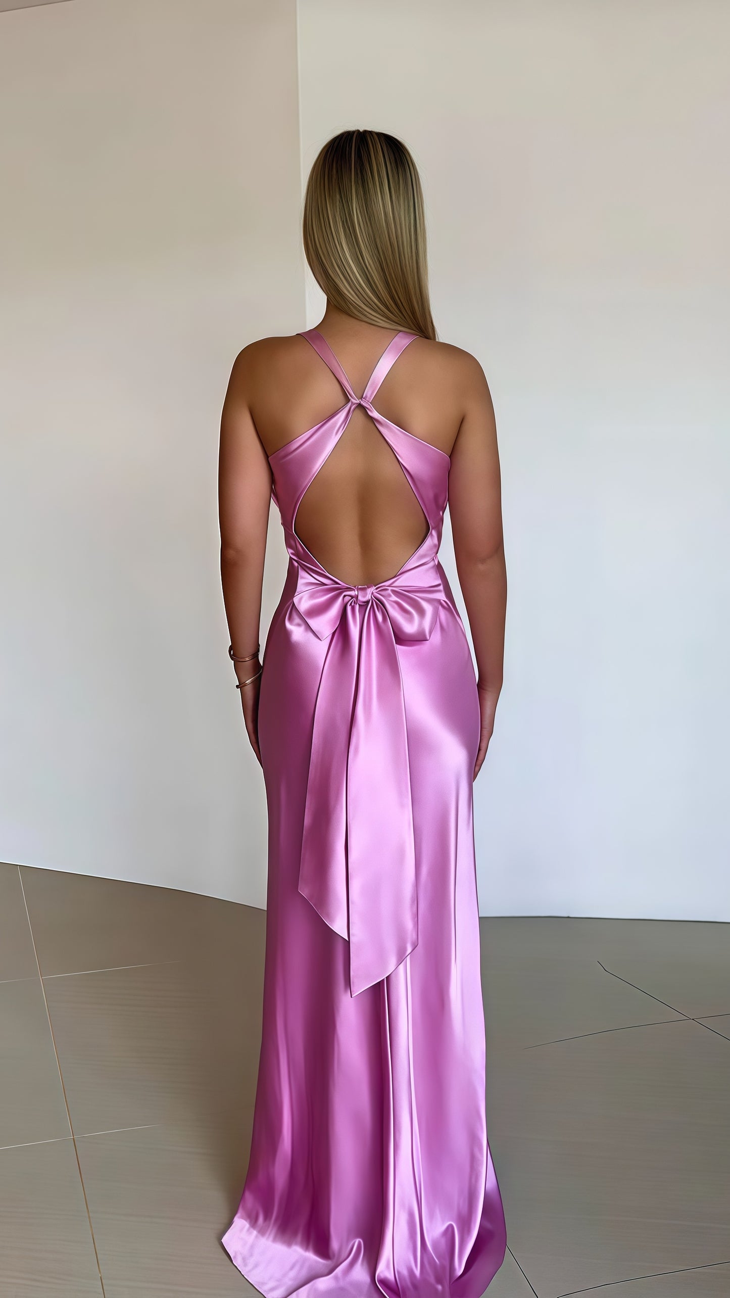 Sexy Open Back Mermaid Party Dress, Silk Satin Gala Prom Dress,AST1676