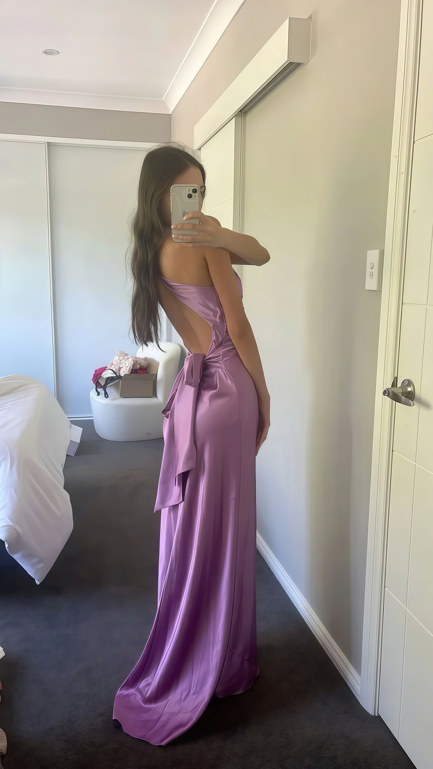 Sexy Open Back Mermaid Party Dress, Silk Satin Gala Prom Dress,AST1676