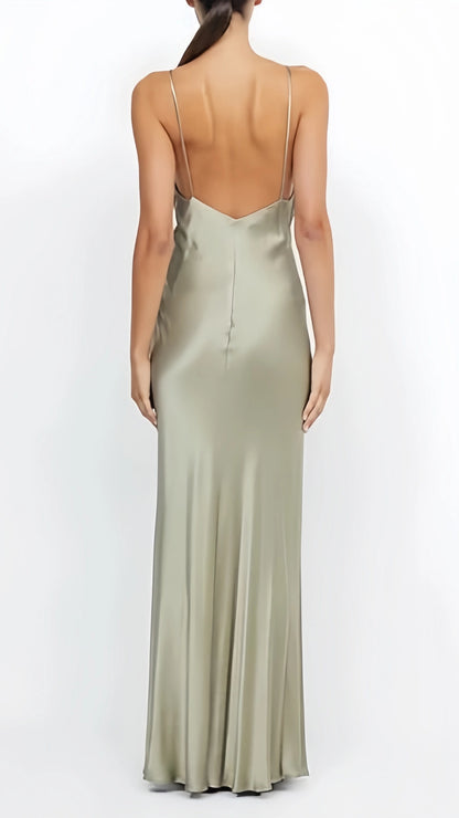 Pastel Yellow V-neck Prom Dresses Backless Evening Party Dress,AST2129