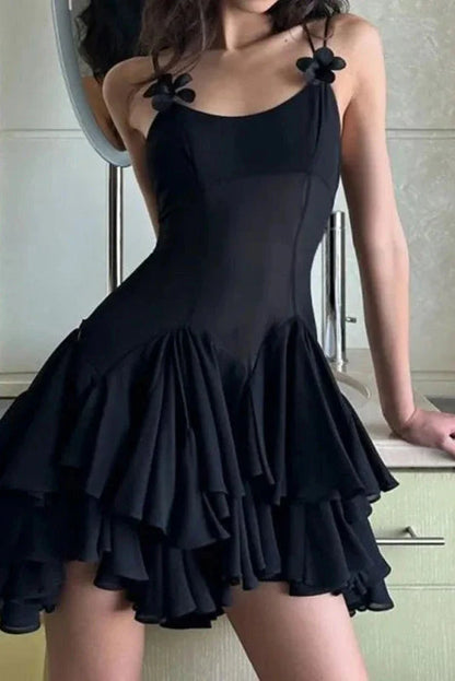 Sexy White Ruffle Homecoming Dresses Spaghetti Straps Party Dresses Bali Holiday Beach Dress,AST2140