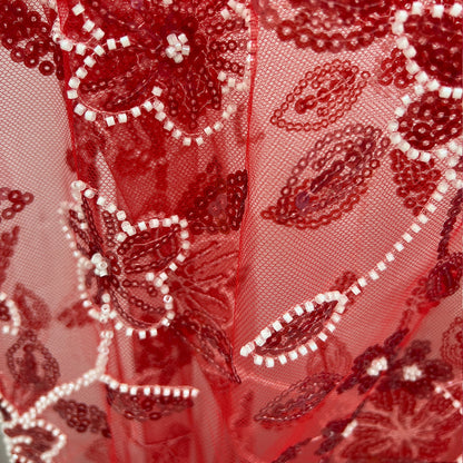 Sexy Red Lace Mermaid Long Prom Dress with Appliques, AST893