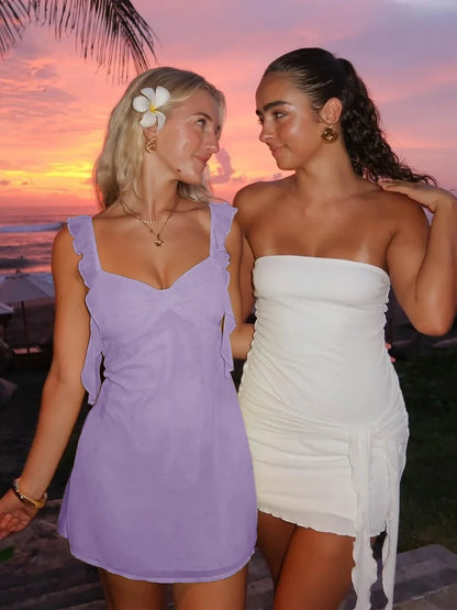 Simple Chiffon Ruffle Homecoming Dresses Short Hoco Party Dress,AST2069