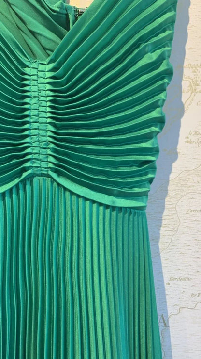 Simple Green Pleated Evening Party Dresses A-line Prom Dress,AST2255