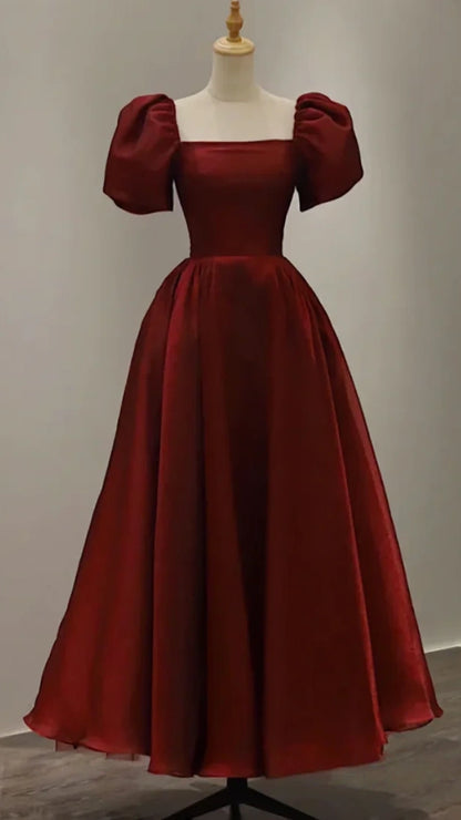 Simple Prom Dresses Burgundy A-Line Party Dress,AST2294