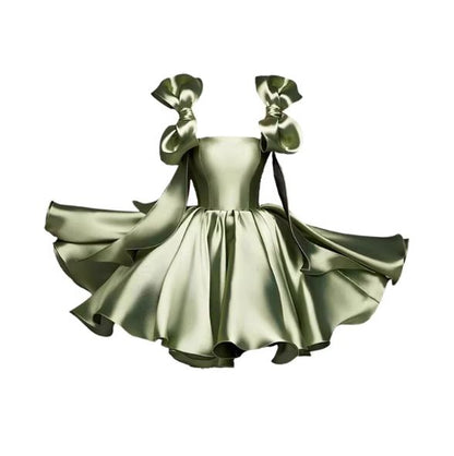 Sky Blue A-Line Homecoming Dresses Bowknot Straps Hoco Graduation Dress,AST2013