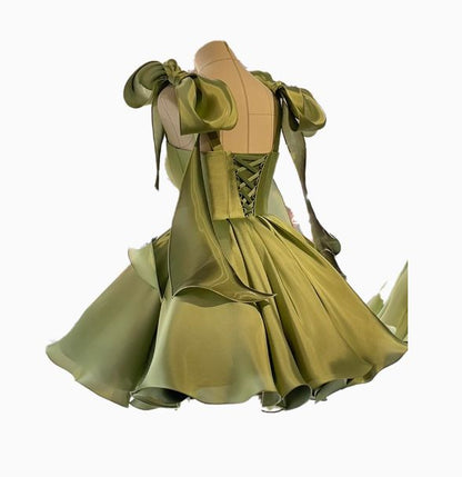 Sky Blue A-Line Homecoming Dresses Bowknot Straps Hoco Graduation Dress,AST2013