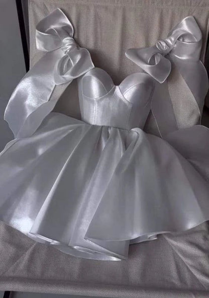 Sky Blue A-Line Homecoming Dresses Bowknot Straps Hoco Graduation Dress,AST2013