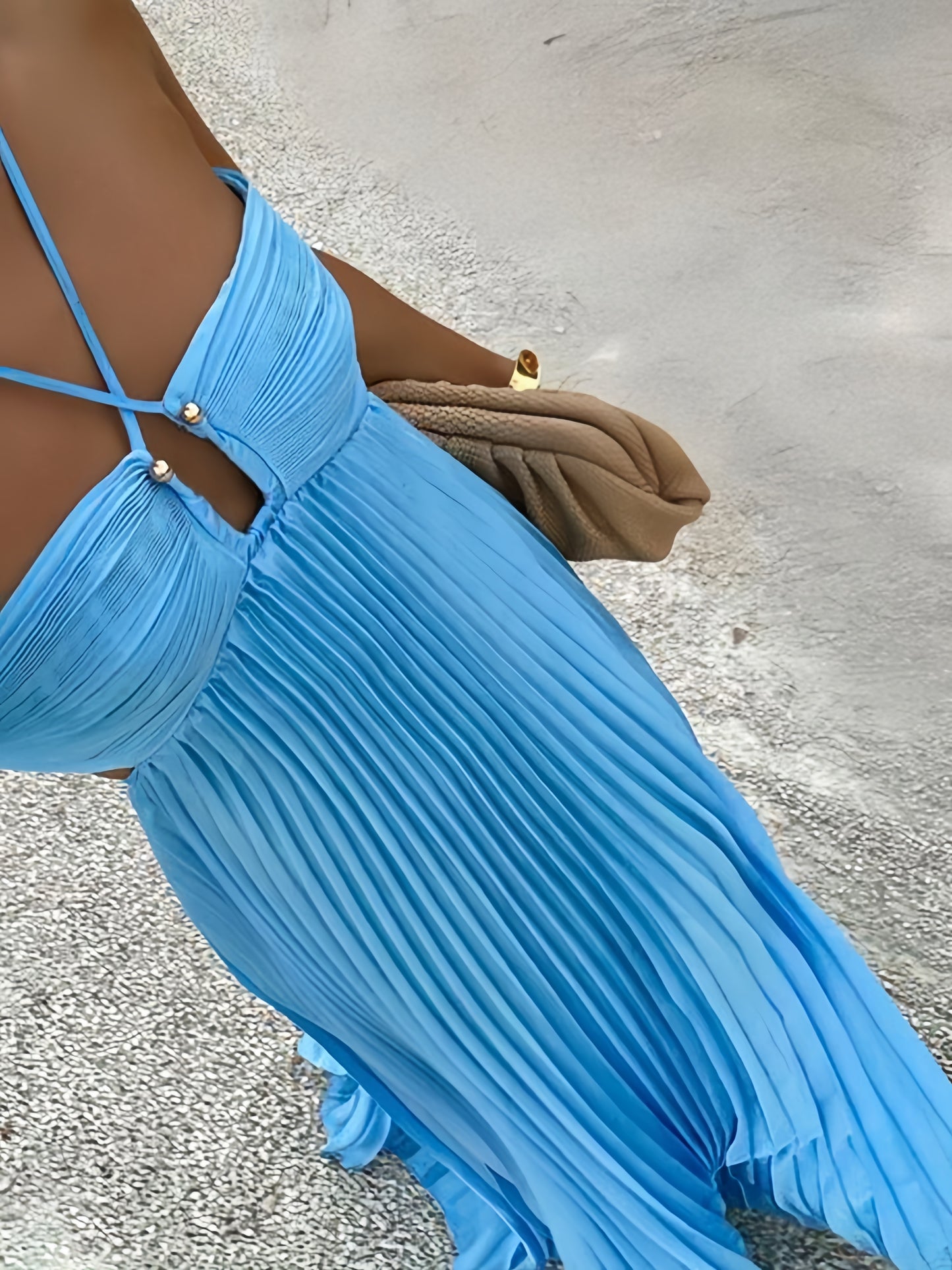 Sky Blue Pleated A-Line Long Prom Dresses Evening Formal Gown,AST2083