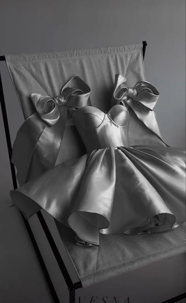 Sky Blue A-Line Homecoming Dresses Bowknot Straps Hoco Graduation Dress,AST2013