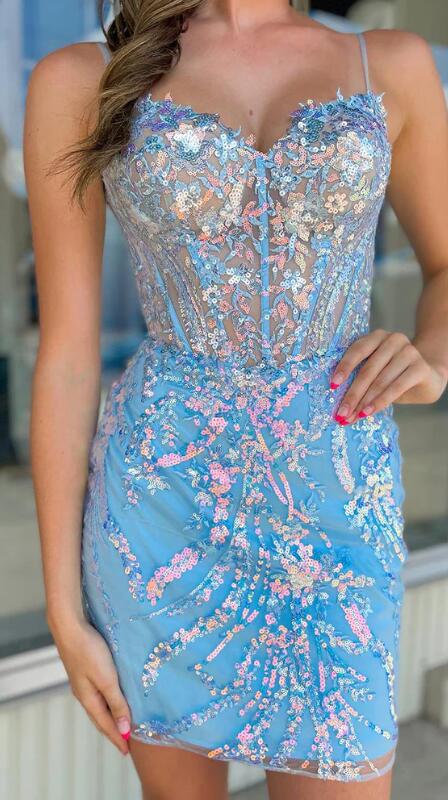 Spaghetti Straps Bodycon Homecoming Dress main image 0