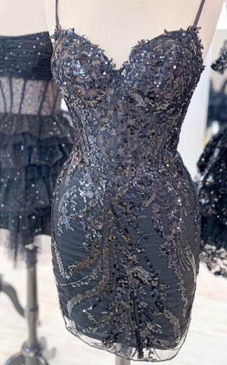 Spaghetti Straps Bodycon Dress Sexy Homecoming Dress Y60 main image 1