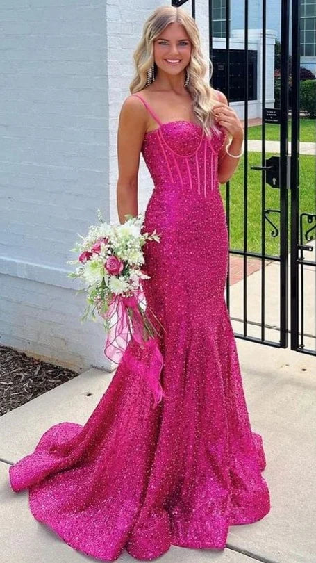 Sparkle Light Blue Mermaid Sequin Long Prom Dresses Sweetheart Evening Party Dress,AST2195