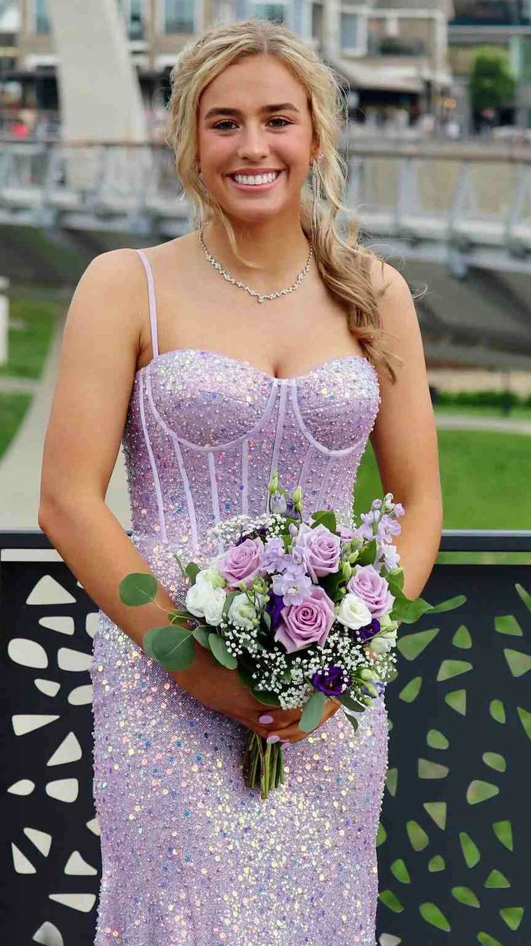 Sparkle Light Blue Mermaid Sequin Long Prom Dresses Sweetheart Evening Party Dress,AST2195