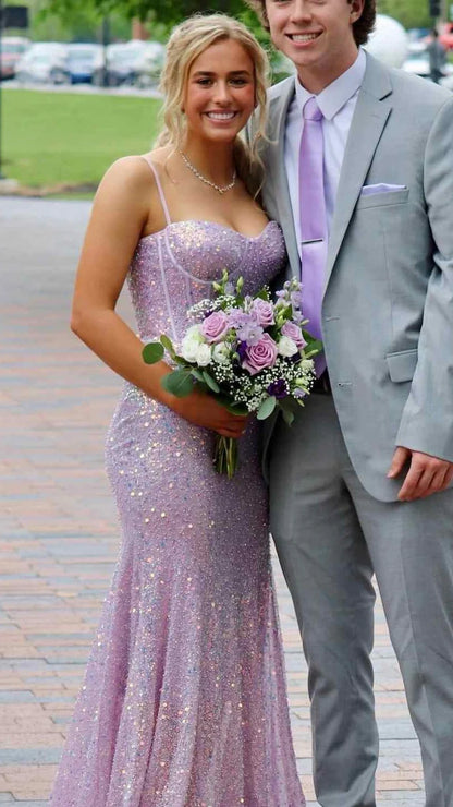 Sparkle Light Blue Mermaid Sequin Long Prom Dresses Sweetheart Evening Party Dress,AST2195