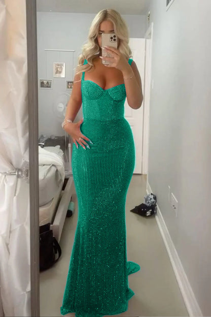Sparkle Mermaid Senior Prom Dresses Sweetheart Long Party Dress,AST2318