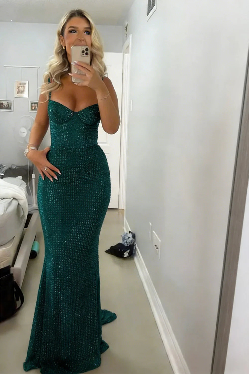 Sparkle Mermaid Senior Prom Dresses Sweetheart Long Party Dress,AST2318