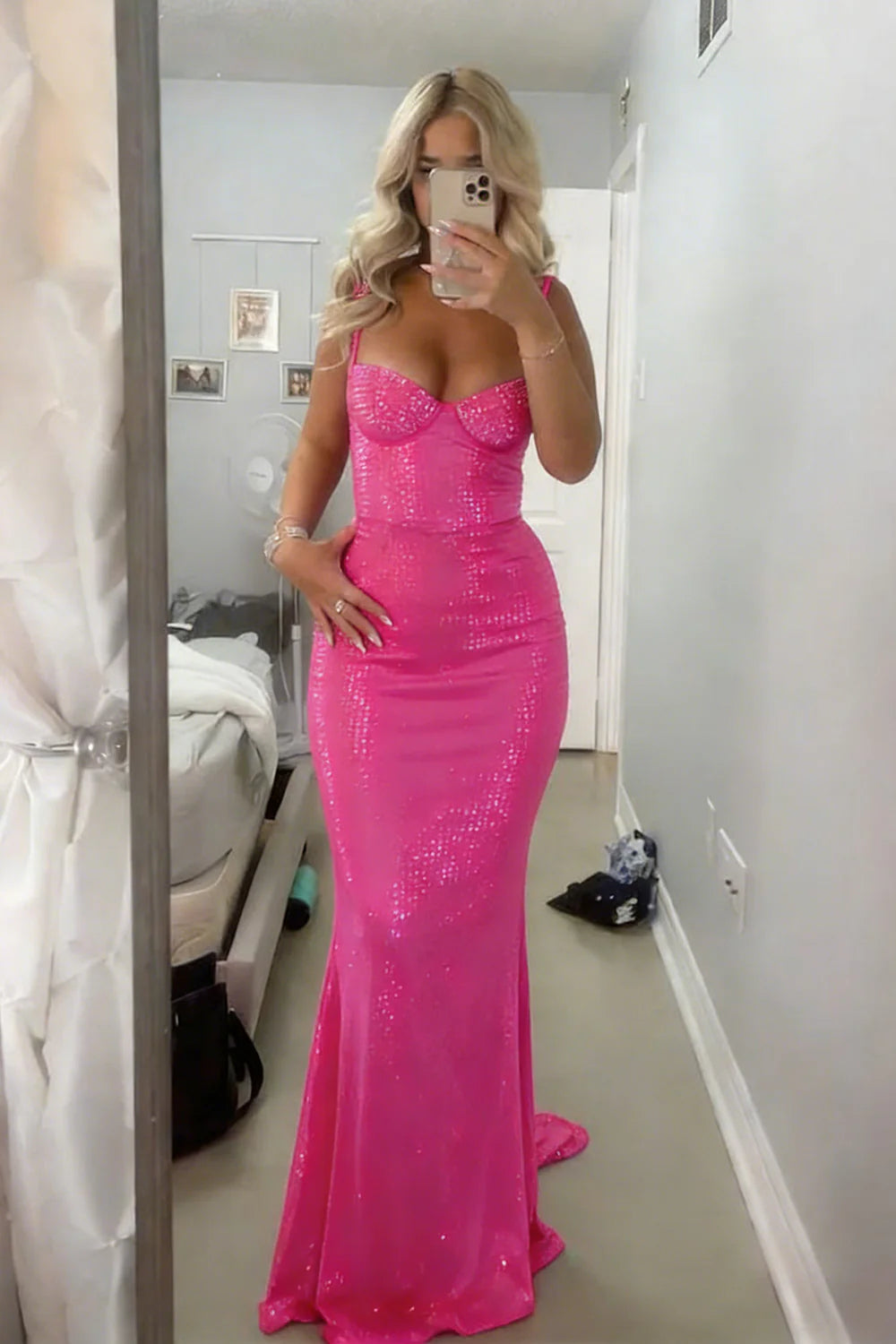 Sparkle Mermaid Senior Prom Dresses Sweetheart Long Party Dress,AST2318