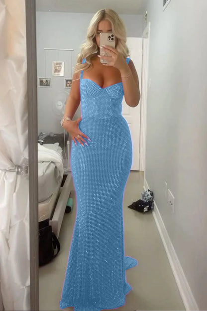 Sparkle Mermaid Senior Prom Dresses Sweetheart Long Party Dress,AST2318