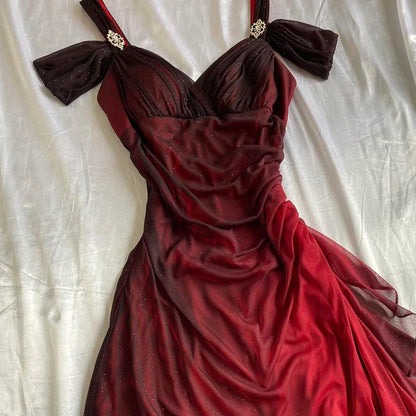 Burgundy Black Chiffon Prom Dress | Bodycon Long Gown Asteria Burgundy Black Chiffon Prom Dress | Bodycon Long Gown Asteria