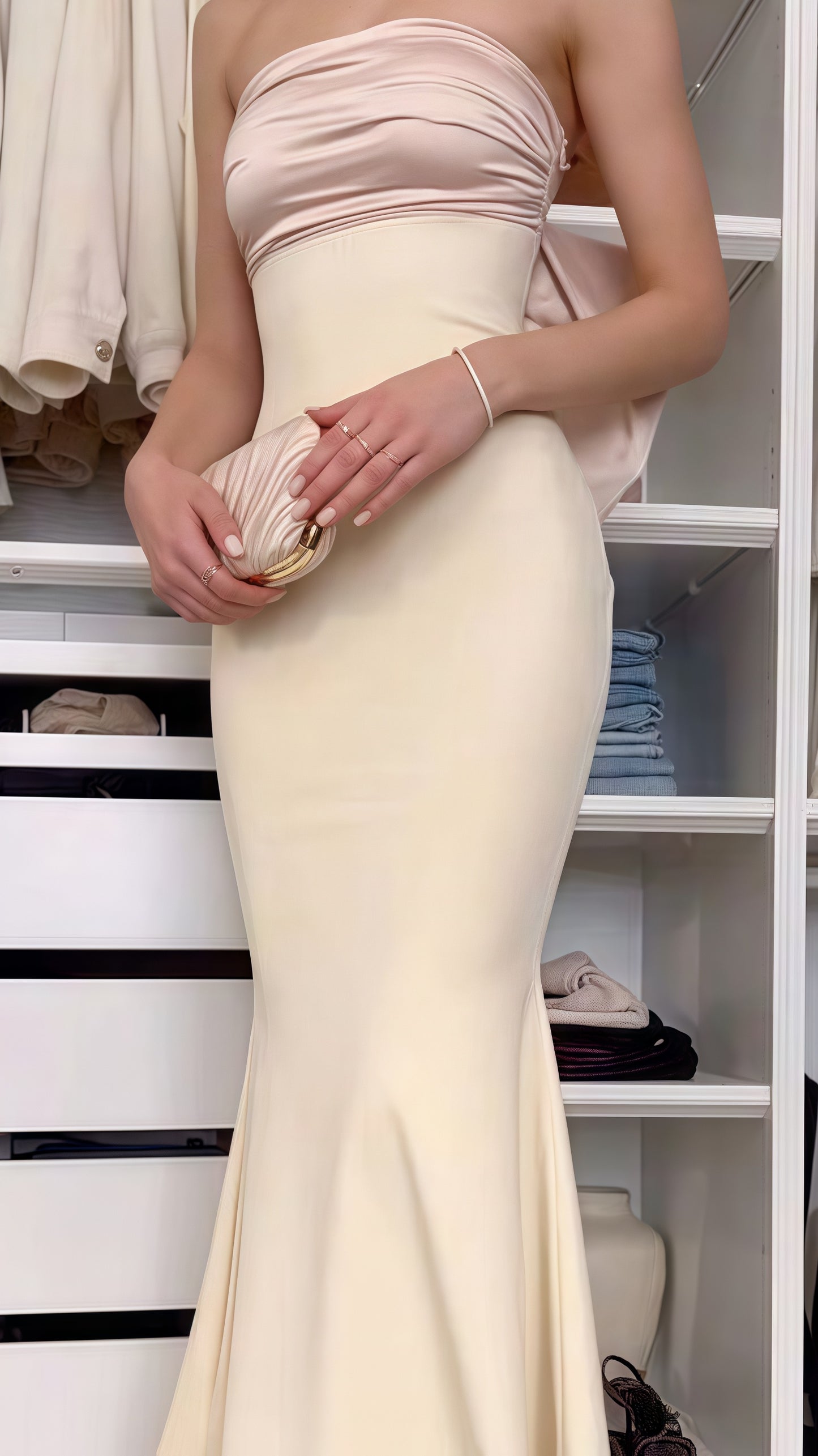 Strapless Bodycon Party Dress, Ankle Length Long Prom Dress,AST1805