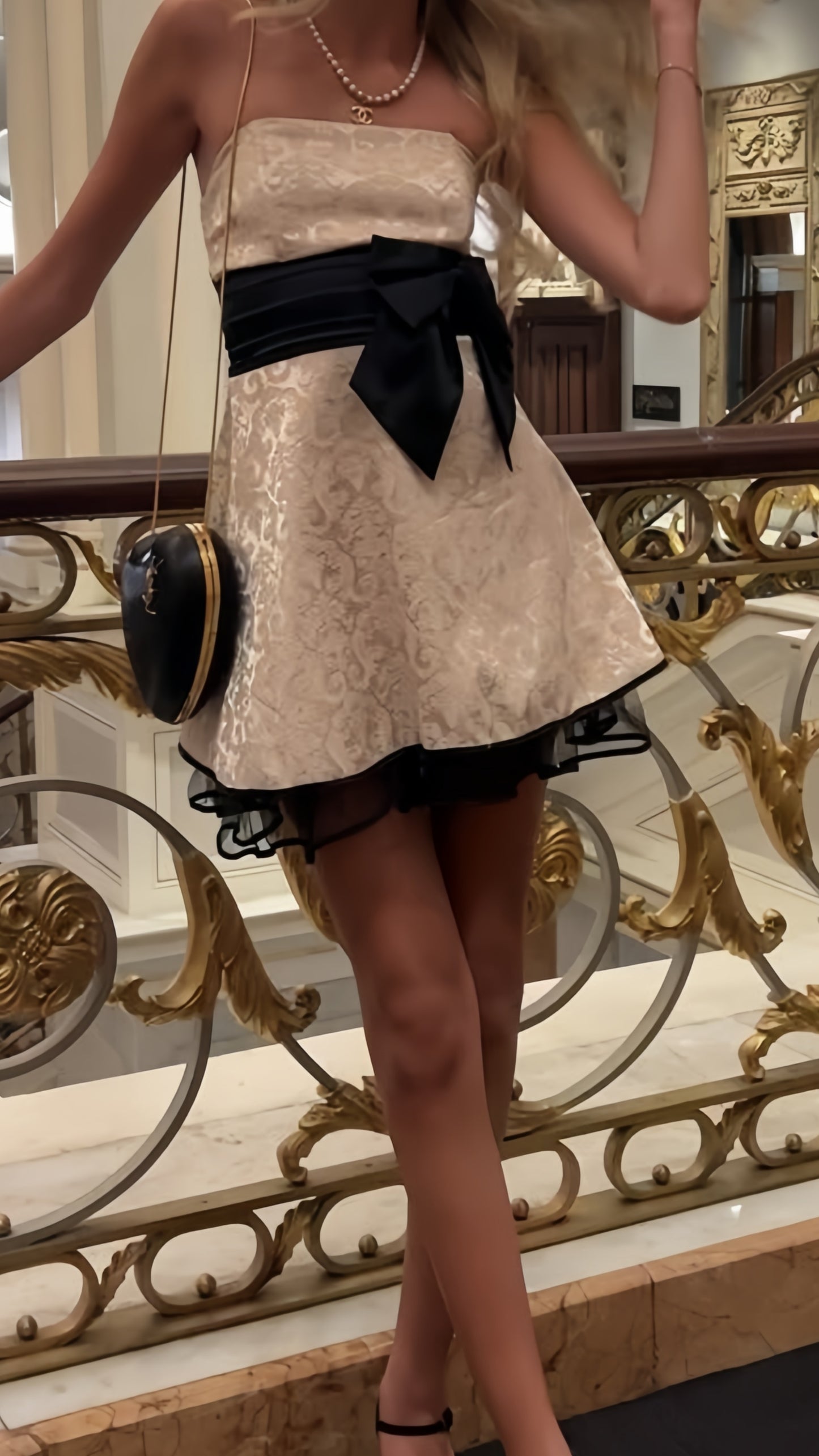 Strapless Floral A-line Homecoming Dresses Champagne Black Mini Hoco Dress,AST1975