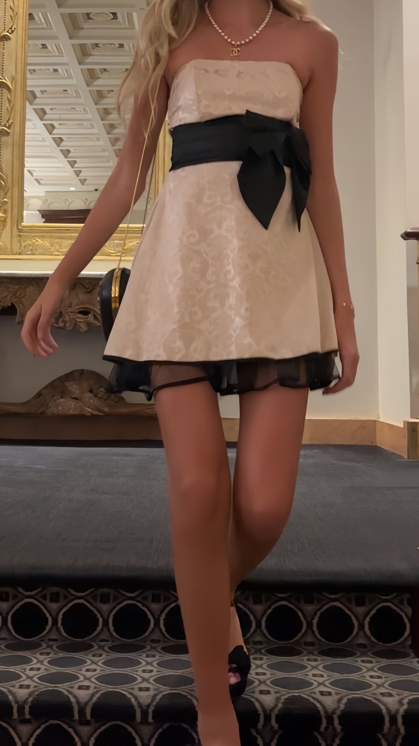 Strapless Floral A-line Homecoming Dresses Champagne Black Mini Hoco Dress,AST1975