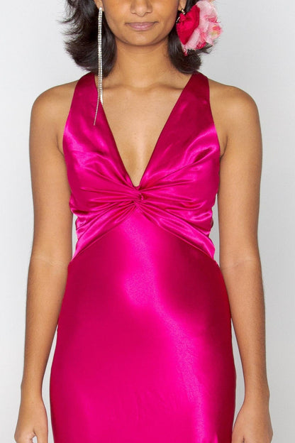 Stylish Sheath V Neck Green Long Party Dress with Open Back Bowknot