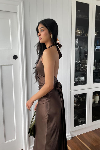 Stylish Sheath V Neck Green Long Party Dress with Open Back Bowknot