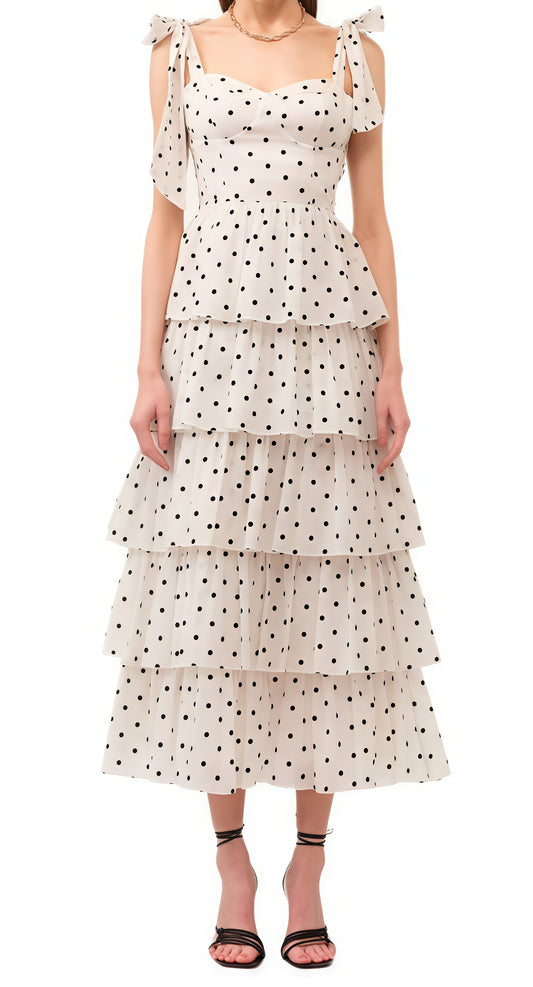 Sweet Chiffon Ruffle Prom Dresses Dots Evening Party Dress Plus Size,AST1876