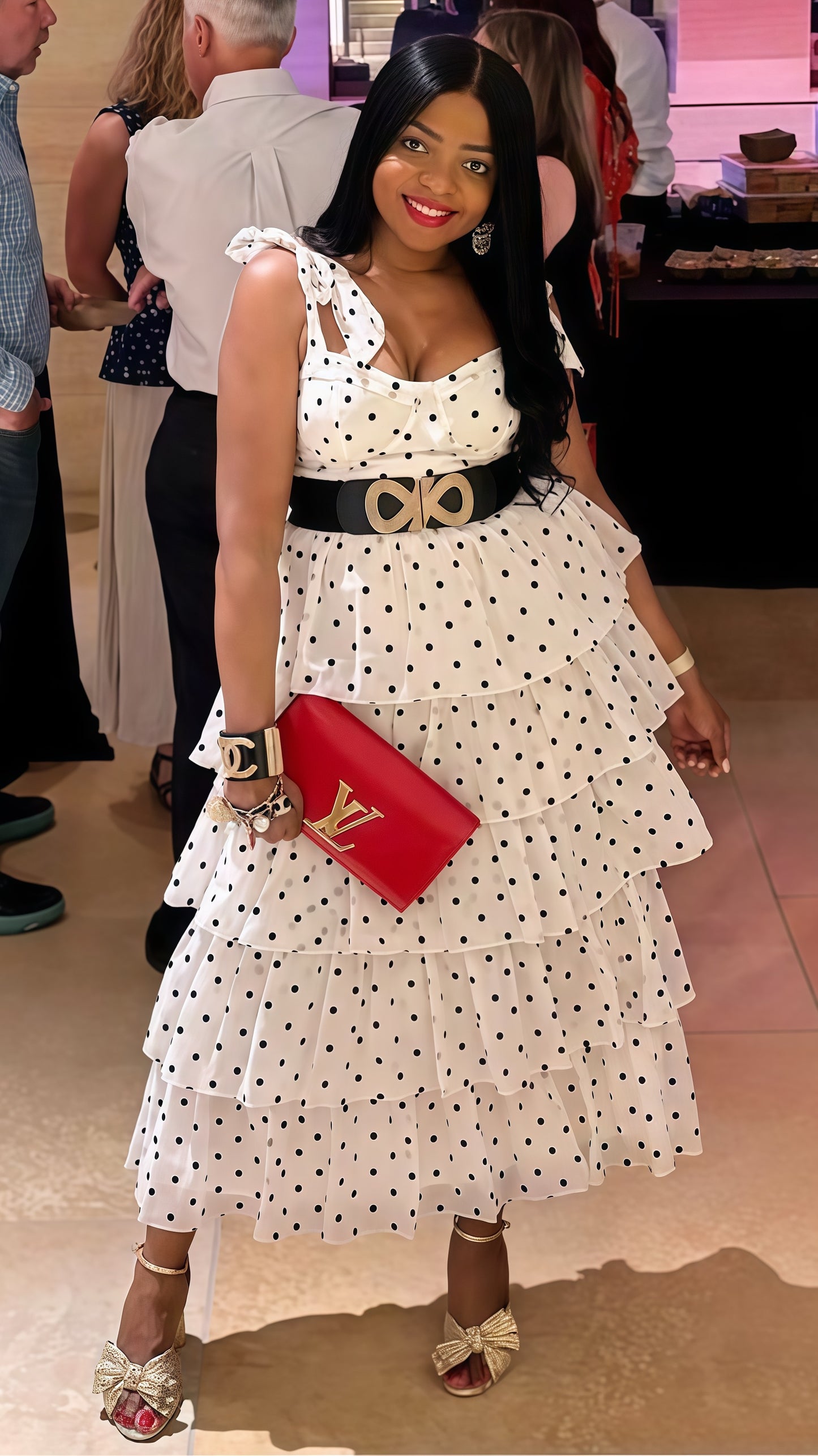 Sweet Chiffon Ruffle Prom Dresses Dots Evening Party Dress Plus Size,AST1876