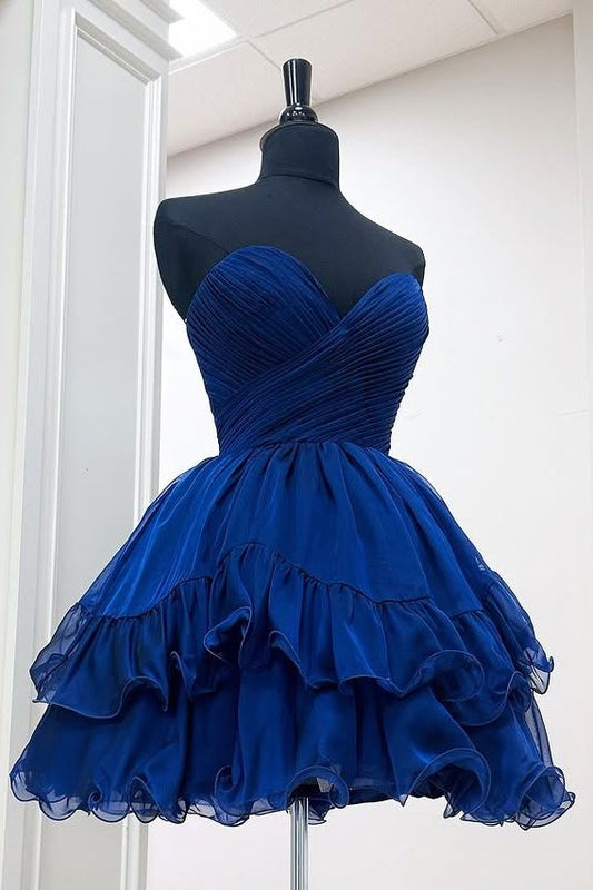 Sweetheart Blue A-line Organza Homecoming Dresses Teenager Birthday Ball Gown,AST1866