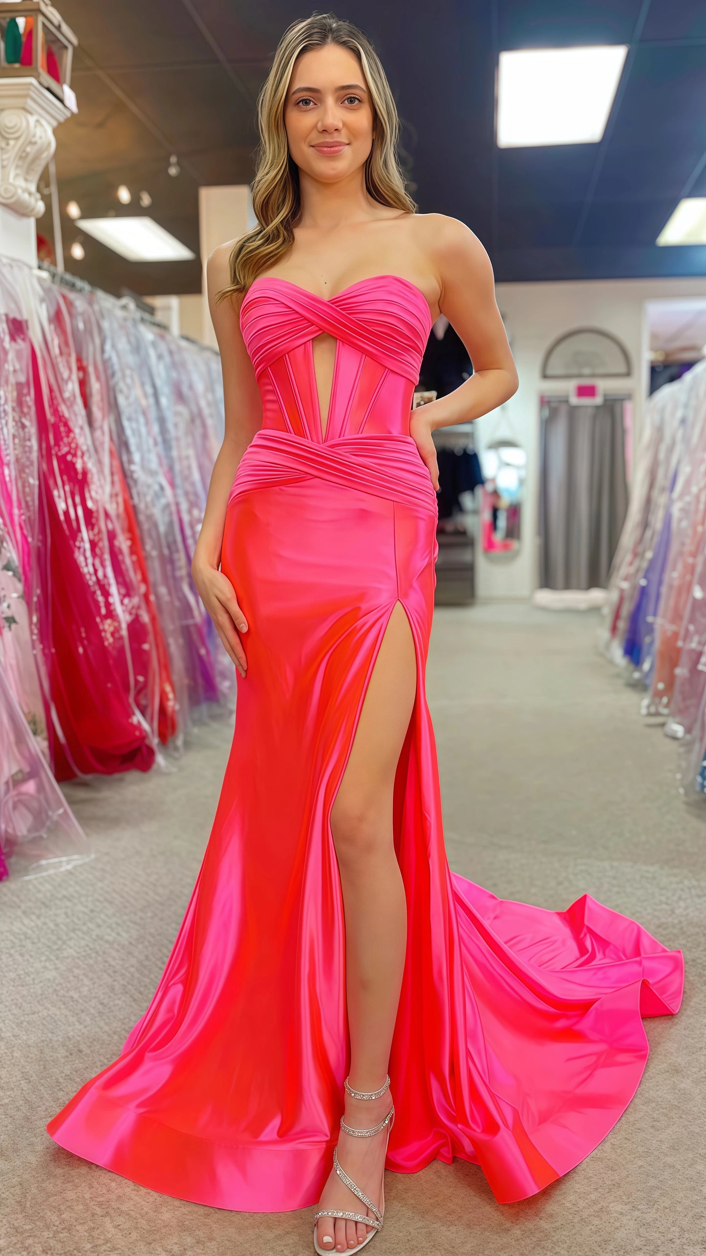 Sweetheart Mermaid Satin Long Prom Dress,AST1639