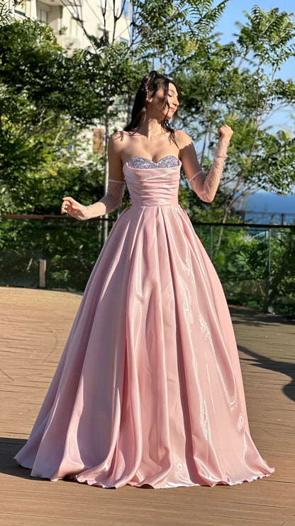 Sweetheart Pink Evening Prom Dresses, Senior Party Dresses, AST1553