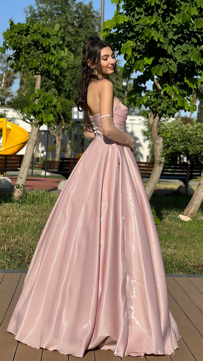 Sweetheart Pink Evening Prom Dresses, Senior Party Dresses, AST1553