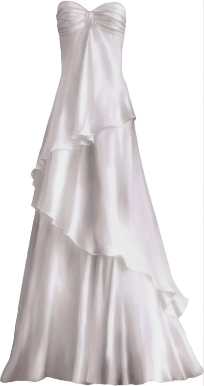 Sweetheart White Chiffon Prom Dress Long Party Dresses, AST894