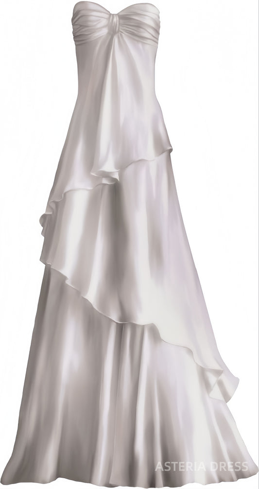 Sweetheart White Chiffon Prom Dress Long Party Dresses, AST894