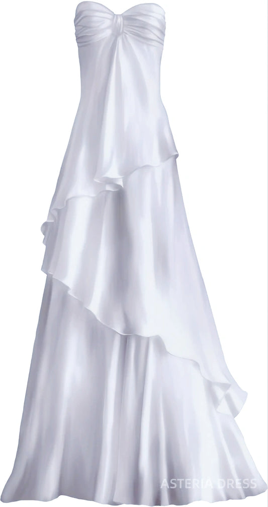 Sweetheart White Chiffon Prom Dress Long Party Dresses, AST894