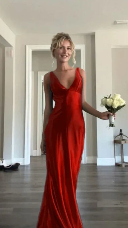 Trends Simple Blue V-neck Sheath Evening Prom Dresses,AST2135